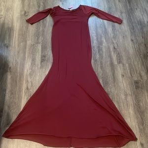 Maroon Long Sleeve Gown